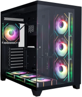 Корпус 1stPlayer Megaview MV8-TP ARGB Black MV8-TP-BK-6FC7R-1FC7-HUB2