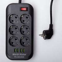 Сетевой фильтр 2м World Vision PS-26U434 Black