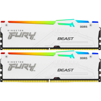 Модуль памяти DDR5 32Gb (2x16Gb Kit) Kingston 6000 Fury Beast White RGB KF560C36BWE2AK2-32