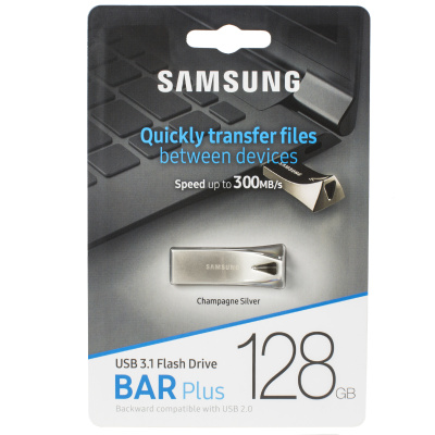 Флешка USB3 128Gb Samsung BAR Plus silver MUF-128BE3/CN