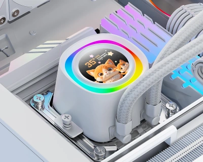 Водяное охлаждение ID-Cooling FX240 LCD White