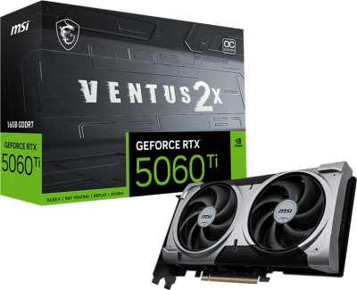 Видеокарта GeForce RTX 5060Ti 16Gb MSI Ventus 2X OC White Plus