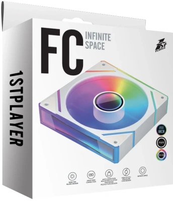 Вентилятор для корпуса 120mm 1stPlayer White FC(AP)-WH-1IN1