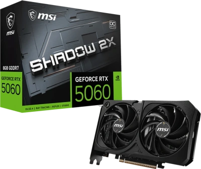 Видеокарта GeForce RTX 5060 8Gb MSI Shadow 2X OC MAX